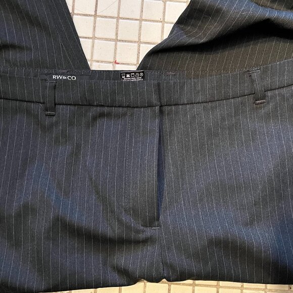 NWT RW&CO. Dark Grey Pinstripe Pants (Size 12) - Picture 2 of 4